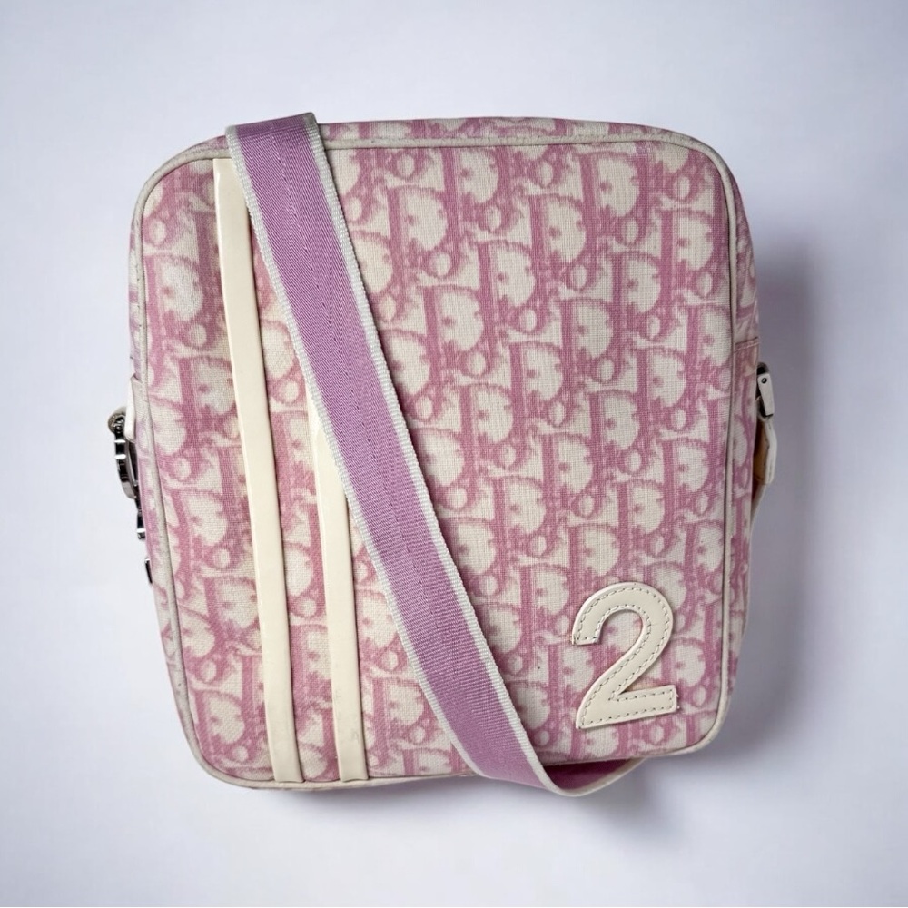 Dior Pink and Cream Patterned Crossbody Bag